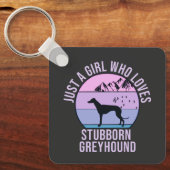 Gewoon een meisje dat houdt van Stubborn Greyhound Sleutelhanger (Voorkant)
