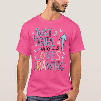 Gewoon een meisje dat houdt van tekenen, schetsen t-shirt