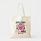 Gewoon een meisje dat houdt van varkens grappige v tote bag (Voorkant)