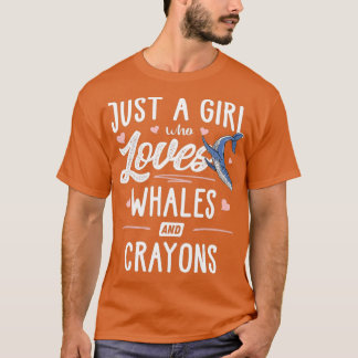 Gewoon een meisje dat houdt van walvissen en kleur t-shirt