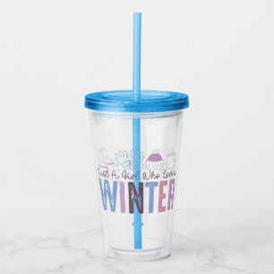 Gewoon een meisje dat houdt van winter Schattigee Acryl Drinkbeker