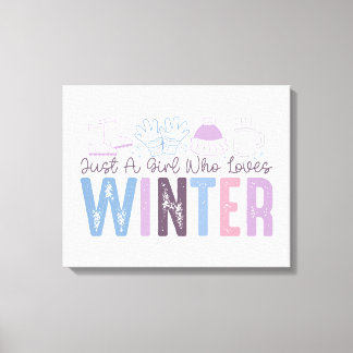 Gewoon een meisje dat houdt van winter Schattigee Canvas Afdruk