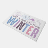 Gewoon een meisje dat houdt van winter Schattigee  Deurmat (Schuin)