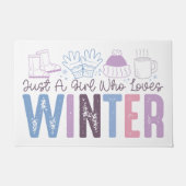 Gewoon een meisje dat houdt van winter Schattigee  Deurmat (Voorkant)