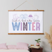 Gewoon een meisje dat houdt van winter Schattigee  Hangend Wandkleed (Slaapkamer)