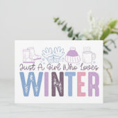 Gewoon een meisje dat houdt van winter Schattigee  Kaart (Staand voorkant)