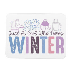 Gewoon een meisje dat houdt van winter Schattigee  Magneet