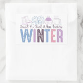 Gewoon een meisje dat houdt van winter Schattigee  Rechthoekige Sticker (Tas)