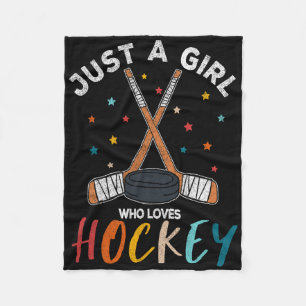 Gewoon Een Meisje Dat IjsHockey Liefheeft Voor Mei Fleece Deken