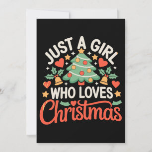 Gewoon Een Meisje Dat Kerstboom Hartjes Kerstmis L Kaart