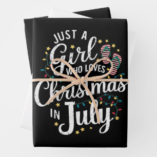 Gewoon Een Meisje Dat Kerstmis in Juli Zomer Liefh Inpakpapier Vel