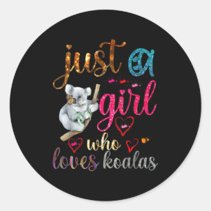 Gewoon een meisje dat Koala Beer vader moeder jong Ronde Sticker