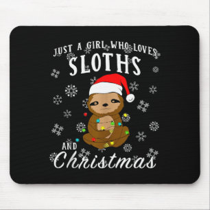 Gewoon een meisje dat luiaards en Kerst leuk vindt Muismat