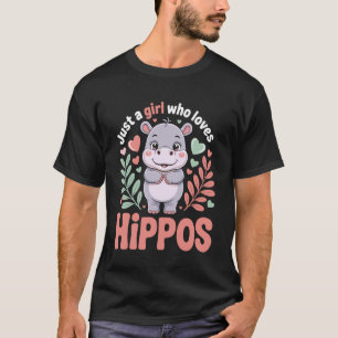 Gewoon een meisje dat nijlpaarden leuk vindt, grap t-shirt