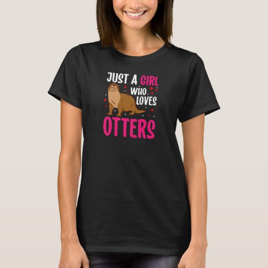 gewoon een meisje dat otters liefheeft  otter kost t-shirt (Voorkant)
