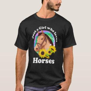 Gewoon een meisje dat paardrijden meisjes voor paa t-shirt