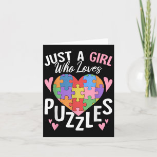 Gewoon Een Meisje Dat Puzzels Leuk Vindt Grappige Kaart