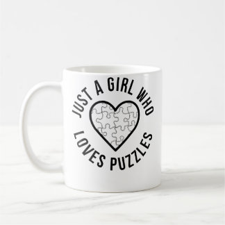 Gewoon Een Meisje Dat Puzzels Liefheeft Puzzel Cut Koffiemok