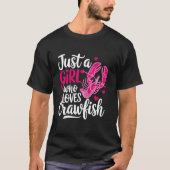 Gewoon een meisje dat Schattige van rivierkreeft h T-shirt (Voorkant)