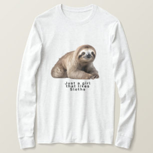 gewoon een meisje dat sloths leuk vindt t-shirt