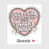 Gewoon een meisje dat snacks nodig heeft Grappig Sticker (Vel)
