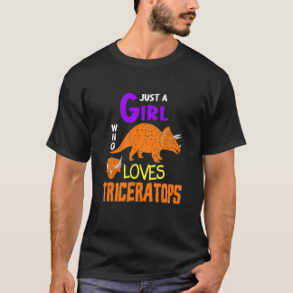 Gewoon Een Meisje Dat Triceratops Dinosaurus Ontwe T-shirt
