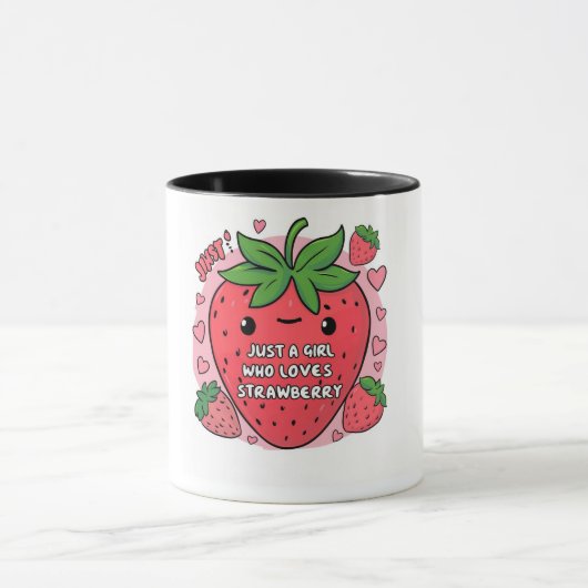 "Gewoon een meisje dat van aardbeien houdt" Mok (Midden)