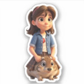 Gewoon een meisje dat van Aardbeien houdt Sticker (Voorkant)