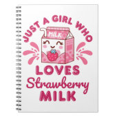 Gewoon een meisje dat van aardbeienmelk houdt Kawa Notitieboek (Voorkant)