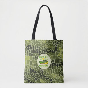 Gewoon een meisje dat van Alligator Print houdt Draagtas