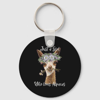 Gewoon een meisje dat van Alpacas houdt Sleutelhanger