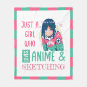 Gewoon een meisje dat van animatie houdt en schets fleece deken (Voorkant)