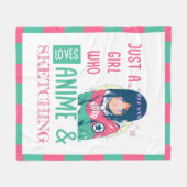 Gewoon een meisje dat van animatie houdt en schets fleece deken (Voorkant (Horizontaal))