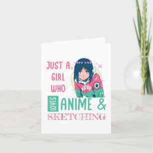 Gewoon een meisje dat van animatie houdt en schets kaart