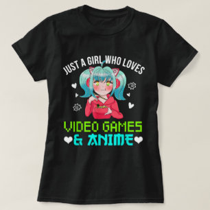 Gewoon een meisje dat van anime en gamen houdt t-shirt