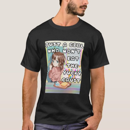 Gewoon een meisje dat van Anime Funny Parody Ironi T-shirt (Voorkant)