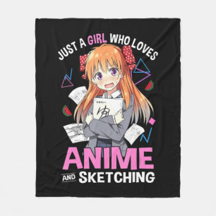 Gewoon een meisje dat van Anime houdt en Anime ket Fleece Deken