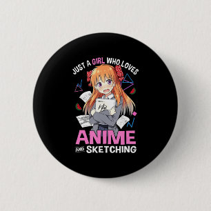 Gewoon een meisje dat van Anime houdt en Anime ket Ronde Button 5,7 Cm