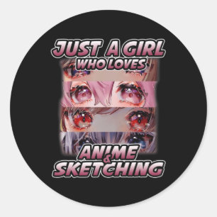 Gewoon een meisje dat van Anime houdt en Japan ket Ronde Sticker