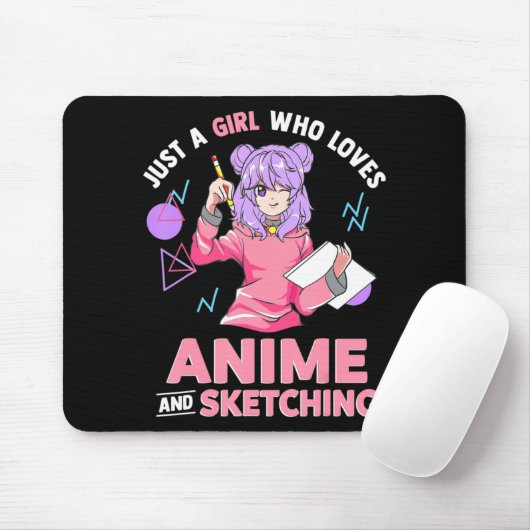 Gewoon een meisje dat van Anime houdt en ketting Muismat (Met muis)