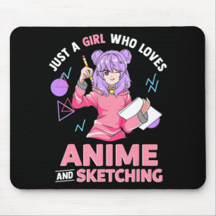 Gewoon een meisje dat van Anime houdt en ketting Muismat