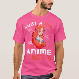 Gewoon een meisje dat van Anime houdt en ketting T-shirt