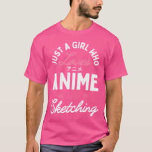 Gewoon een meisje dat van Anime houdt en ketting T-shirt