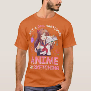 Gewoon een meisje dat van Anime houdt en ketting T-shirt