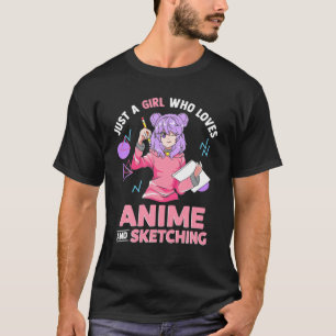 Gewoon een meisje dat van Anime houdt en ketting T-shirt