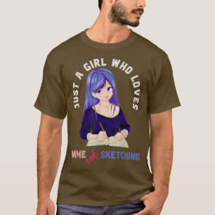 Gewoon een meisje dat van Anime houdt en Manga Ka  T-shirt
