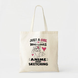 Gewoon een meisje dat van Anime houdt en meisjes k Tote Bag
