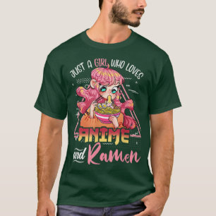 Gewoon een meisje dat van Anime houdt en Ramen Bow T-shirt