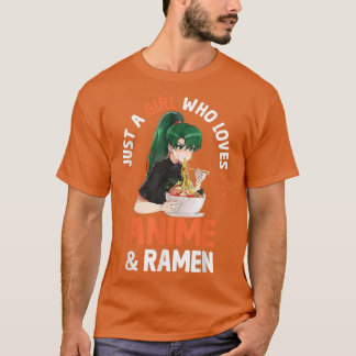 Gewoon een meisje dat van Anime houdt en Ramen Bow T-shirt