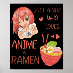 Gewoon een meisje dat van Anime houdt en Ramen Jap Poster